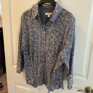 Coldwater Creek Blue Paisley Shirt